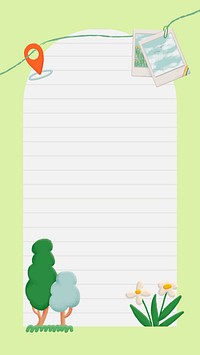 Green notepad Instagram story background, travel