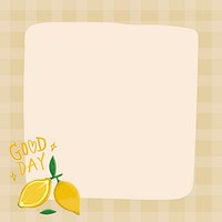 Cute doodle frame, good day text, lifestyle vector