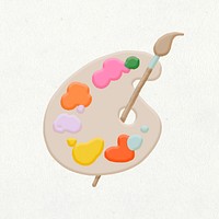 Aesthetic palette sticker, art collage element psd
