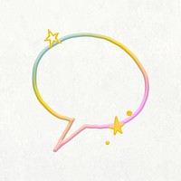 Speech bubble sticker, communication, lifestyle emoji design element vector