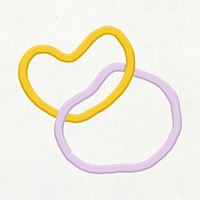 Rubber bands doodle, cute emoji collage element, illustration