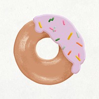 Aesthetic donut sticker, food collage element vector