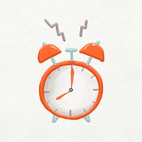 Alarm clock sticker, time, emoji design element psd