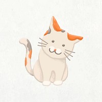 Cat sticker, animal, lifestyle emoji design element vector