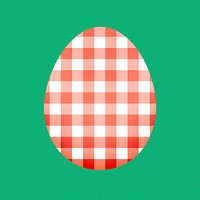 Checkered Easter egg sticker, red pattern design vector