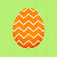 Zig-zag Easter egg sticker, orange pattern psd