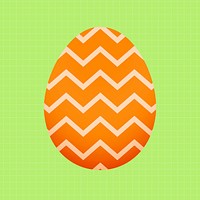 Zig-zag Easter egg sticker, orange pattern vector