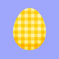 Checkered Easter egg sticker, yellow pattern design psd