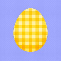 Checkered Easter egg sticker, yellow pattern design vector