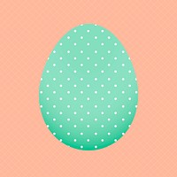 Easter egg sticker, polka dot pattern in green psd