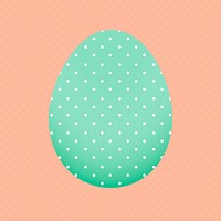 Easter egg sticker, polka dot pattern in green vector