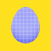 Purple Easter egg sticker, grid pattern in festive design psd
