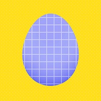 Purple Easter egg sticker, grid pattern in festive design vector
