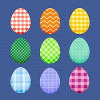 Colorful Easter eggs, simple patterns design vector set