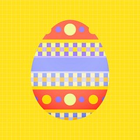 Colorful Easter egg sticker, tribal pattern design psd