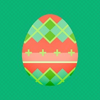 Abstract Easter egg sticker, festive pattern design vector