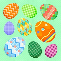 Patterned Easter egg sticker, colorful abstract design vector