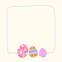 Easter egg frame background, festive pastel design vector