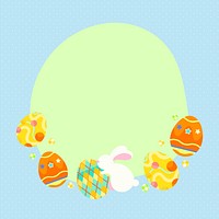 Easter bunny frame background, pastel cute design psd