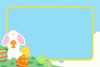 Easter celebration frame background, blue design vector