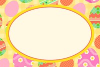 Easter patterned frame background, cute design for kids psd