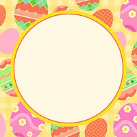 Easter patterned frame background, cute design for kids psd