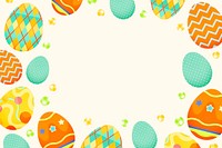 Easter patterned frame background, cute design for kids vector