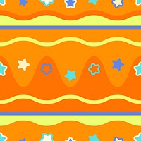 Star pattern background, cute orange design vector