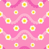 Pink flower pattern background, feminine design vector