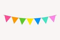 Party flag banner collage element, celebration vector