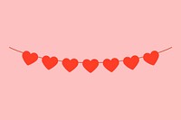 Red Valentine's heart decoration collage element vector