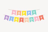 Colorful birthday decoration element psd