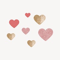 Pink & gold hearts, Valentine's day psd