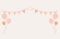 Party flag, balloons, collage element, celebration vector