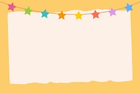 Colorful stars party flag frame background, vector