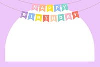 Happy birthday banner frame background, celebration design psd