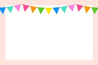 Cute colorful party decoration frame background, psd