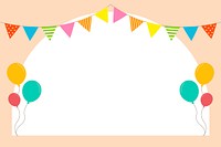 Party flag, balloons, frame background, event design, vector