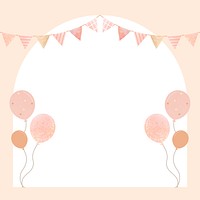 Pastel birthday invitation frame background, celebration design vector