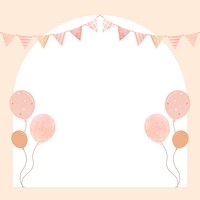 Pastel birthday invitation frame background, celebration design psd