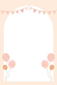 Arch party decorations frame background, vector