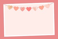 Pink hearts Valentine's frame background, celebration design vector