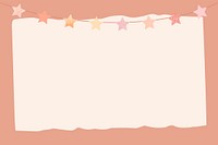 Cute pastel party decoration frame background, psd