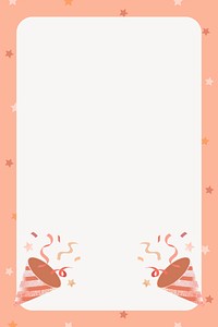 Pink party confetti frame background, celebration design vector