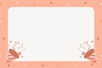 Cute pink party decoration frame background, vector