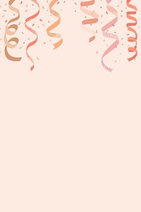 Pink ribbons decoration frame background, party design, vector