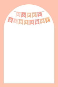 Peach birthday invitation frame background, celebration design psd