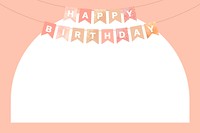 Happy birthday banner frame background, celebration design psd