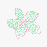 Hand drawn flower illustration, cute abstract scribble design on pastel background