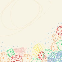 Abstract crayon scribble background, colorful kids drawing design